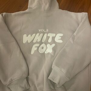 White Fox Hoodie - light grey